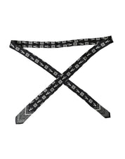 Black Patterned 100%Silk Adjustable Tie