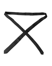 Black Jacquard Patterned Silk Adjustable Men Tie