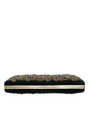 Black Velvet Gold Frame Clutch Evening Party Purse Bag
