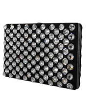 Black Velvet Crystal Clutch Evening Party Purse Bag