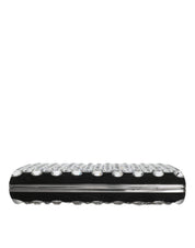 Black Velvet Crystal Clutch Evening Party Purse Bag