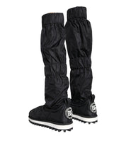 Black Quilted High Top Boots Sneakers Shoes
