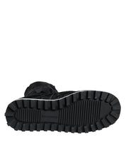 Black Quilted High Top Boots Sneakers Shoes
