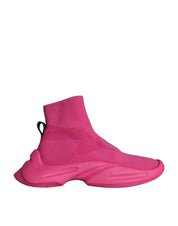 Pink Logo Print Slip On Socks Sneakers Shoes