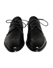 Black Calfskin Leather Derby Men Dress Shoes
