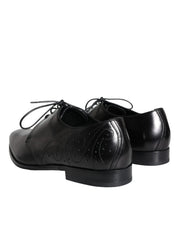Black Calfskin Leather Derby Men Dress Shoes