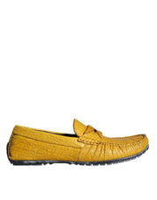Dolce & Gabbana Yellow Leather Slip Mocassin Loafers Shoes Dolce & Gabbana