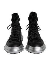 Black Nylon Galileo High Top Sneakers Shoes