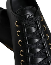 Black Gold Leather Classic Sneakers Shoes