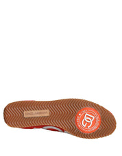 Red White Leather Logo Casual Sneakers Shoes