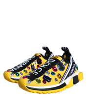 Yellow Sorrento Crystals Sneakers Womens Shoes