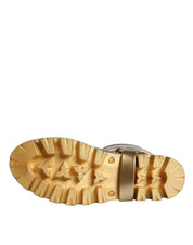 Metallic Gold Rubber PVC Rain Boots Shoes