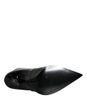 Dolce & Gabbana Black Patent Leather Pointed Ankle Boots Shoes Dolce & Gabbana