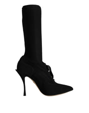 Dolce & Gabbana Black Stiletto Heels Mid Calf Boots Shoes Dolce & Gabbana