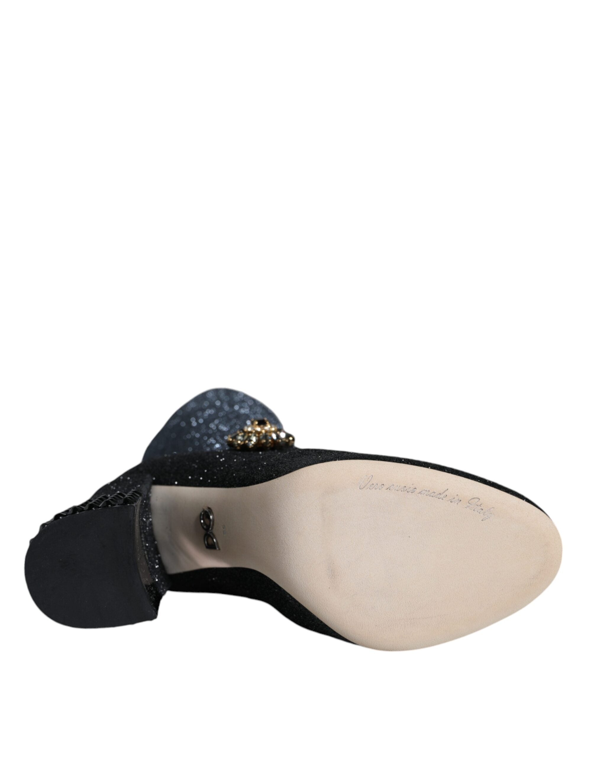 Dolce & Gabbana Black Crystal Mary Janes Booties Shoes Dolce & Gabbana