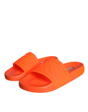 Orange Rubber Slides Sandals Beachwear Shoes