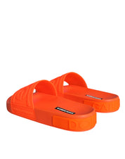 Orange Rubber Slides Sandals Beachwear Shoes