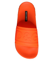 Orange Rubber Slides Sandals Beachwear Shoes
