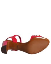 Fuchsia Leather Embellished Keira Sandals Shoes