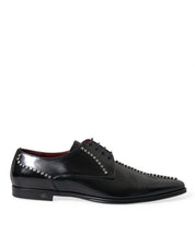 Black Leather Crystal Dress Formal Shoes