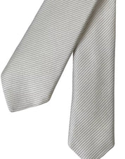 White Solid 100% Silk Adjustable Tie