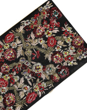Multicolor Floral Gold Frame Clutch Evening Purse Bag