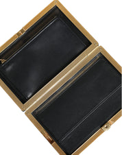 Blue Velvet Gold Frame Clutch Evening Party Purse Bag