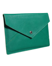 Green Leather Handbag Clutch Mini Purse Pouch Tablet Case