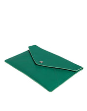 Green Leather Handbag Clutch Mini Purse Pouch Tablet Case