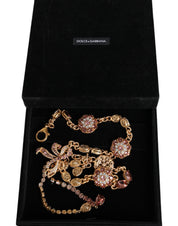 Gold Tone Brass Crystal Embellished Waist Chain Belt
