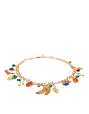 Dolce & Gabbana Gold Tone Brass Fruity Crystal Embellished Waist Chain Belt Dolce & Gabbana