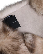 Brown Frost Fox Fur Neck Warmer Winter Scarf