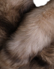 Brown Frost Fox Fur Neck Warmer Winter Scarf