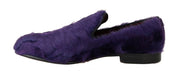 Purple Sheep Fur Leather Loafers