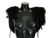 Black Silver Fox Fur Scarf