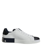 Dolce & Gabbana White Leather Logo Portofino Sneaker Shoes Dolce & Gabbana