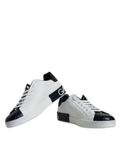 Dolce & Gabbana White Leather Logo Portofino Sneaker Shoes Dolce & Gabbana
