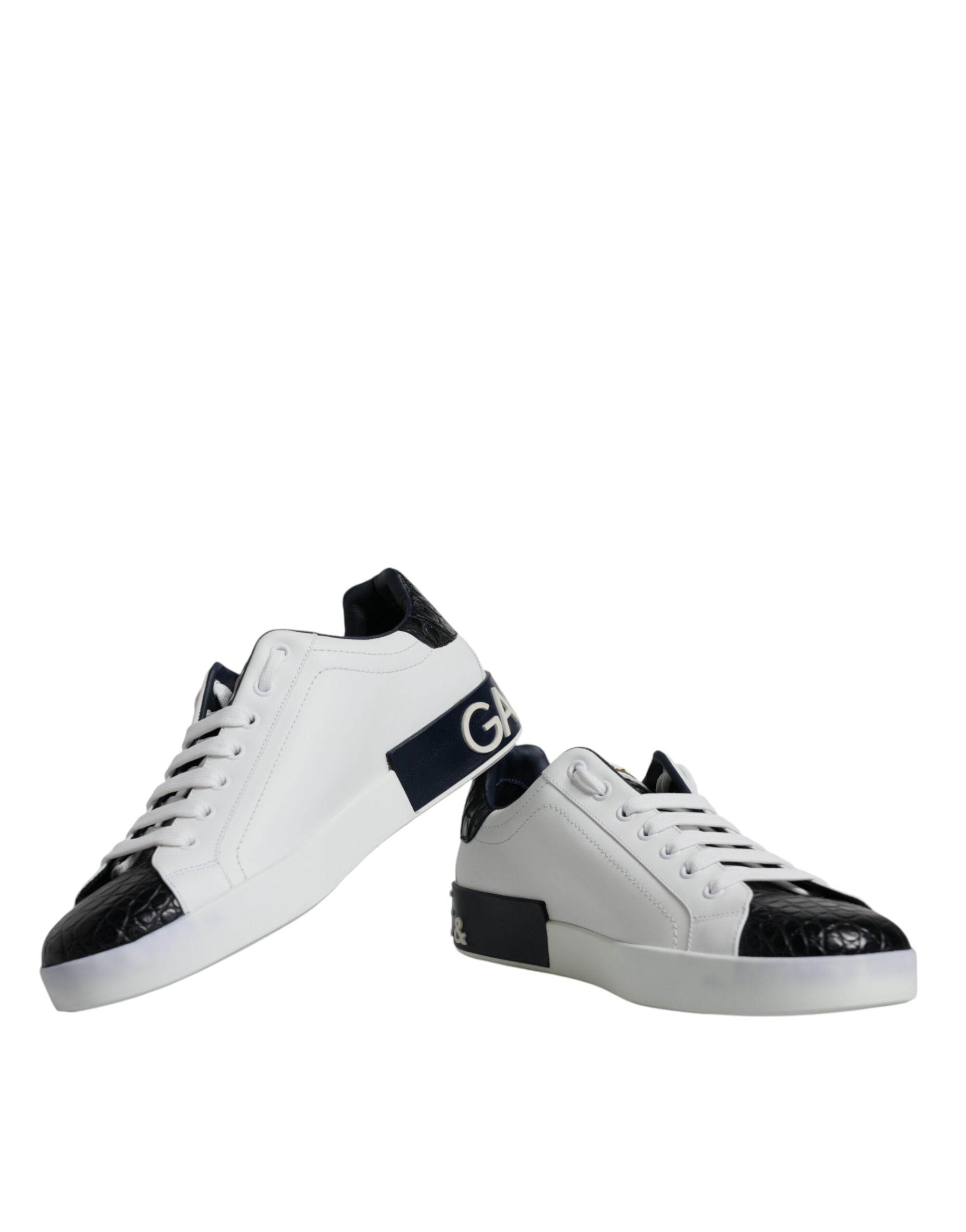 Dolce & Gabbana White Leather Logo Portofino Sneaker Shoes Dolce & Gabbana
