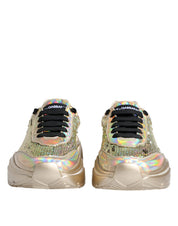 Dolce & Gabbana Gold Sequin Iridiscent Daymaster Sneakers Shoes Dolce & Gabbana