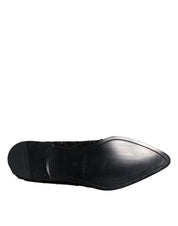 Black Embellished Suede Derby Formal Shoes