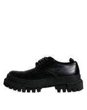 Black Leather Lace Up Trekking Dress Shoes