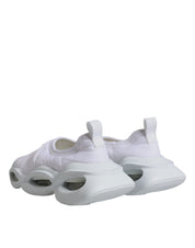 White Padded Fabric Low Top Sneakers Shoes