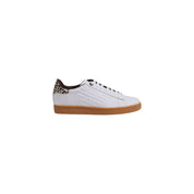 Beige Leather Low Top Sneakers