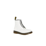White Leather Lace-Up Boots