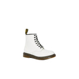 White Leather Lace-Up Boots