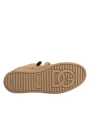 Dolce & Gabbana Brown Jute Fabric Low Top Men Sneakers Shoes Dolce & Gabbana