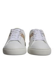 Versace White Brown Greca Print TPU Low Top Men Sneakers Shoes Versace
