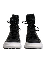 Black Nylon Galileo High Top Sneakers Shoes