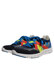 Multicolor Leather Suede Low Top Sneakers Shoes