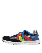 Multicolor Leather Suede Low Top Sneakers Shoes